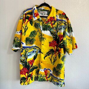 Hawaiian Vintage Collection Men's Yellow Hawaiian Shirt, XL